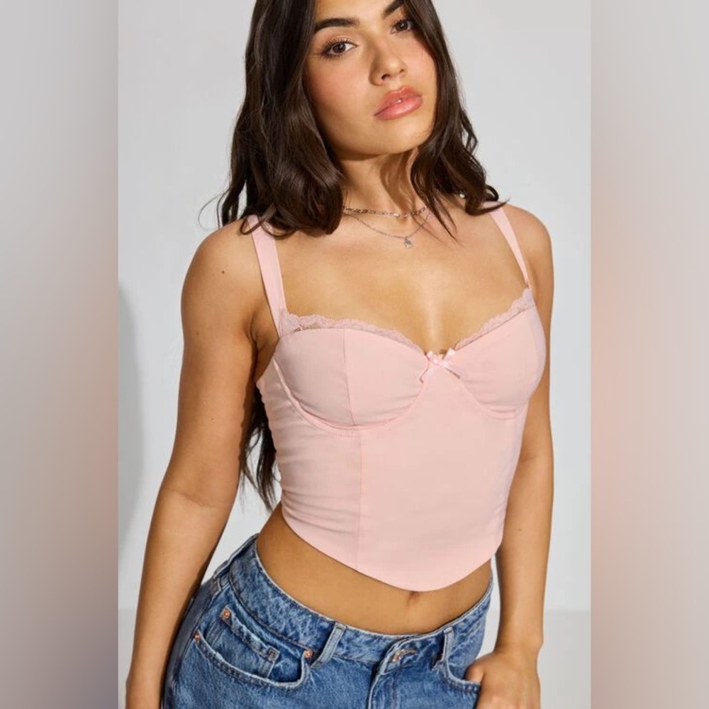 Garage Lia Lace Trim Bustier Top